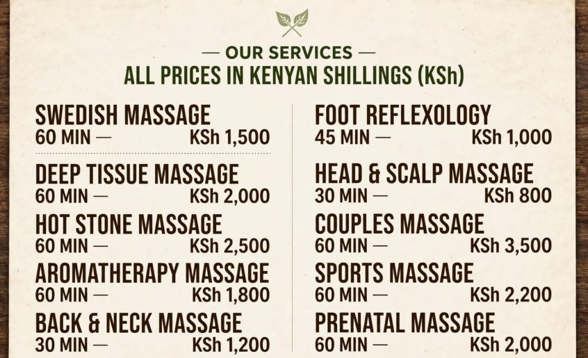 massage and rates